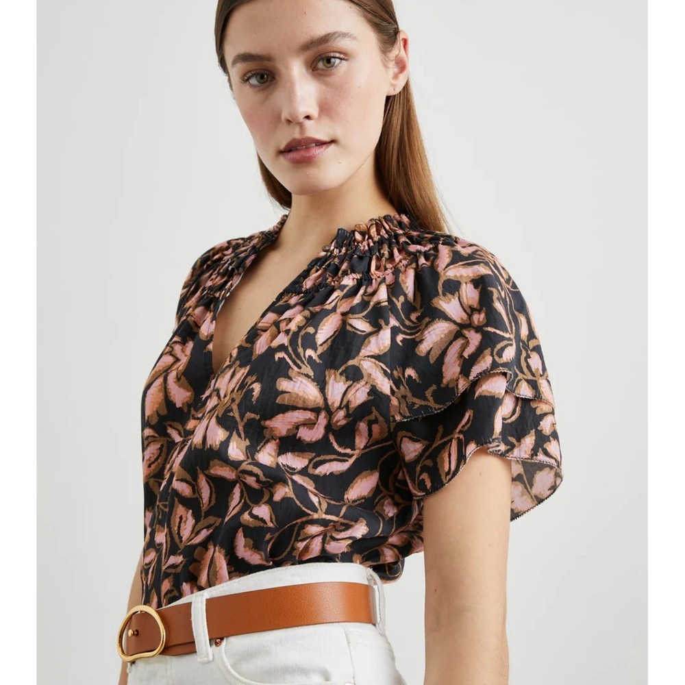 NWT Rails Short Sleeve Kamila Top In Jasmine Floral Sz XS Retail $178